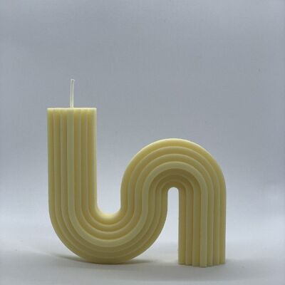 Swirl Candle in Pastel Yellow