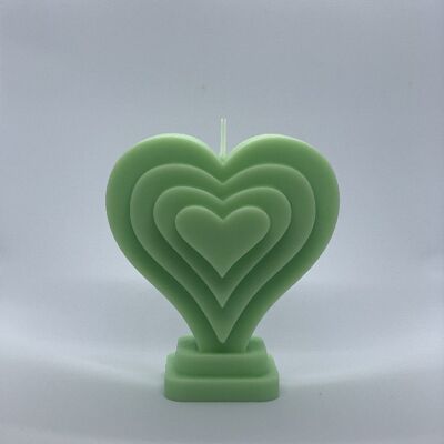 Heart Candle in Pastel Green
