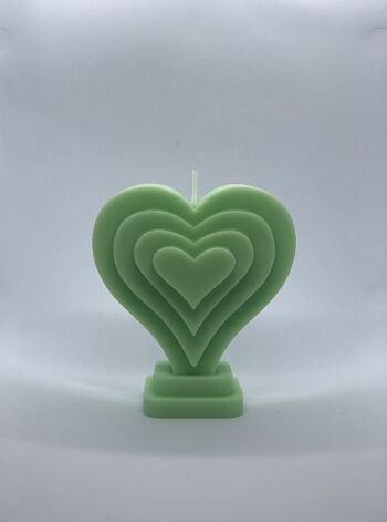 Heart Candle in Pastel Green