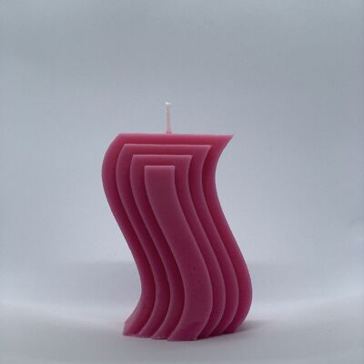 Wave Candle in Pastel Pink