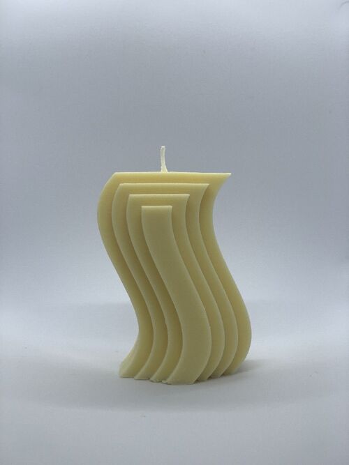 Wave Candle in Pastel Yellow