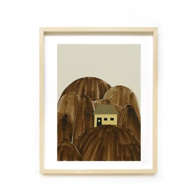 Mountain cabin A3 print