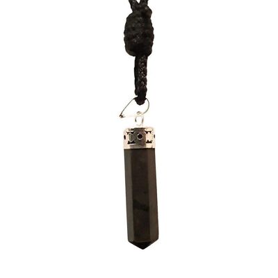 Pendentif crayon, agate noire, 25-30 mm