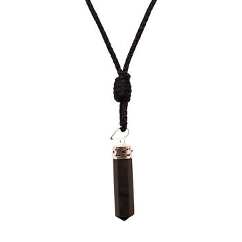 Pendentif crayon, agate noire, 25-30 mm 3