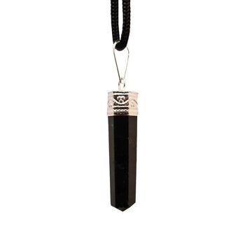 Pendentif crayon, tourmaline noire, 25-30 mm 3