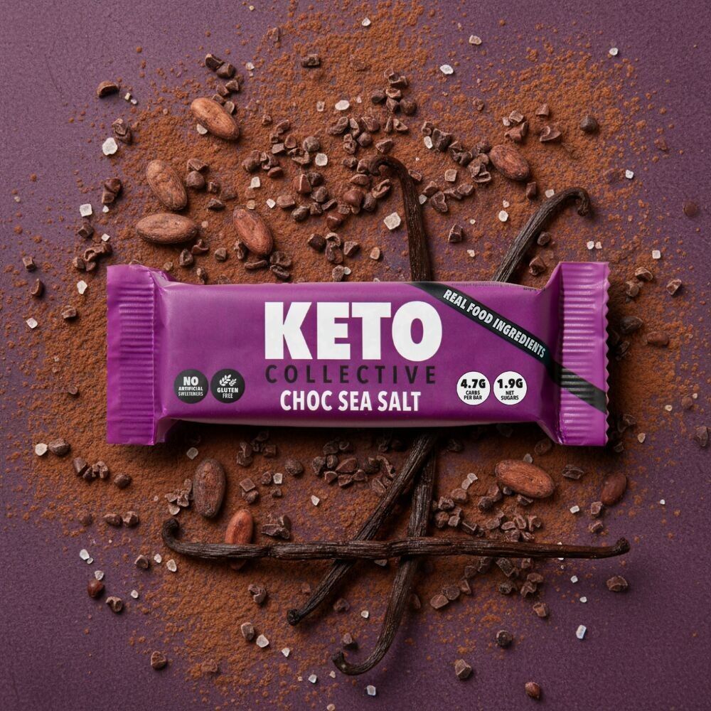 BARRETTE SNACK KETO AL CIOCCOLATO E SALE MARINO 40g x 15