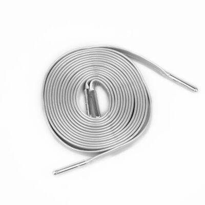 Lacci piatti argento | 100 cm | Pelle sintetica