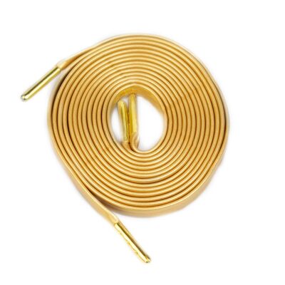 Flache goldene Schnürsenkel | 100cm | PU-Leder