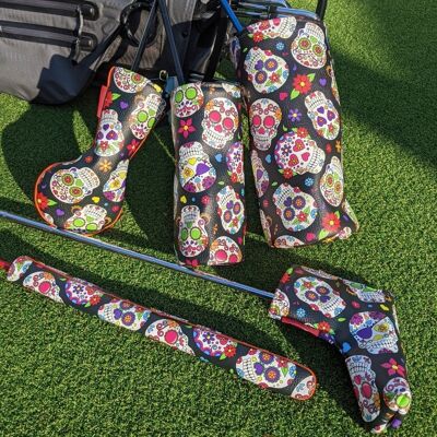 Sugar Skull Fairway Head Cover - purple