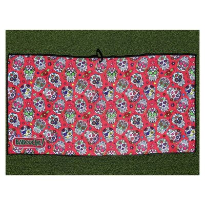 Red Sugar Skull Golf Towel