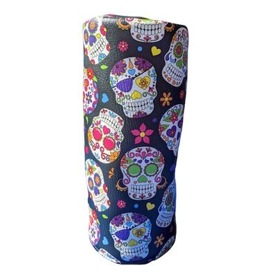 Black Sugar Skull Head Cover - black