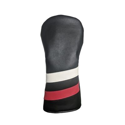 Black and White and Red Striped Head Cover Driver