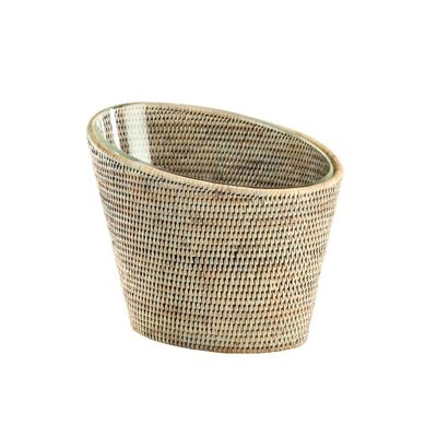 Clubbers white limed rattan champagne bucket