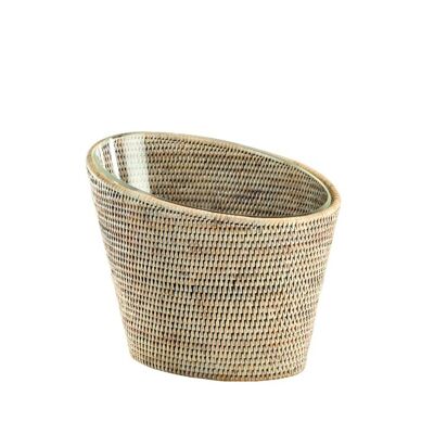 Clubbers white limed rattan champagne bucket