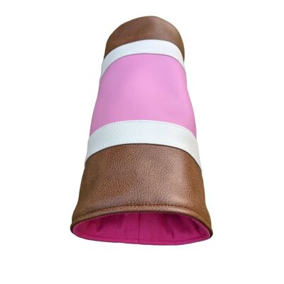 Pink and Tobacco Striped Head Cover Traditional