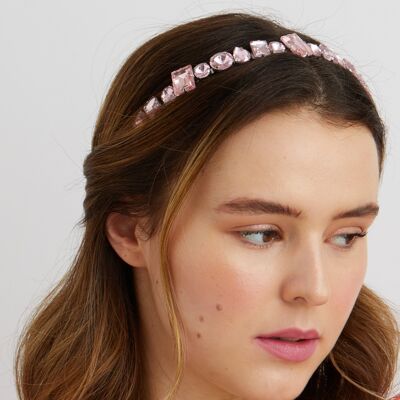 Rosa Stirnband mit Kristall