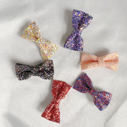 Glitter Hair Bows Gift Set of 6 Party