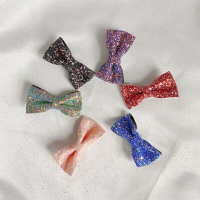 Glitter Hair Bows Gift Set of 6 Birthday