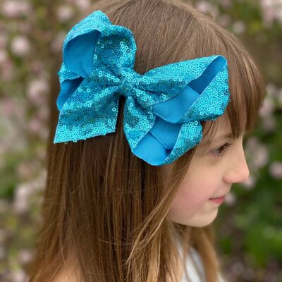 Set regalo con fiocco grande per capelli in blu