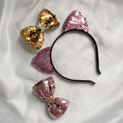Cat Ear Headband Gift Set - Pink