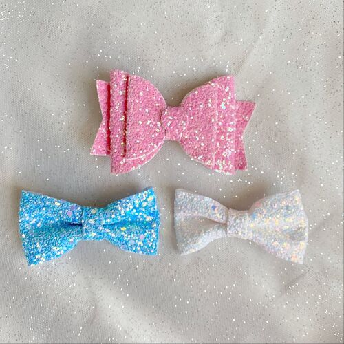 Glitter Bow Gift Set of 3 - Pink