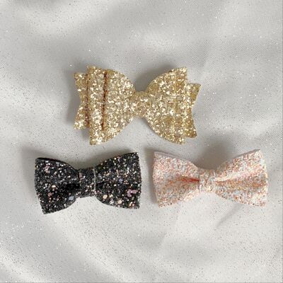 Glitter Bow Gift Set of 3 - Gold