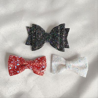 Glitter Bow Gift Set of 3 - Black