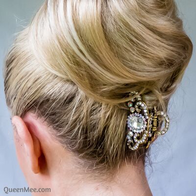 Gold Hair Claw with Rhinestone