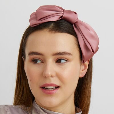 Rosa Fascinator Bow Stirnband Altrosa