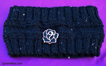 Bandeau tricoté à la main chauffe-oreilles hiver bandeau avec broche 5