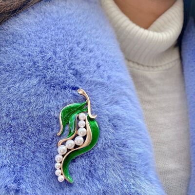 Broche Pois en Vert