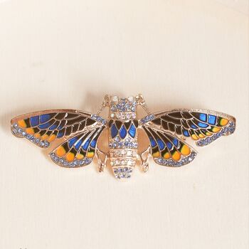 Broche Papillon en Émail Bleu 5