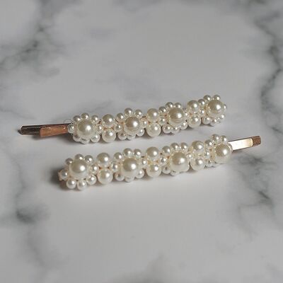 Pearl Hair Grips Set of 2 - Gold