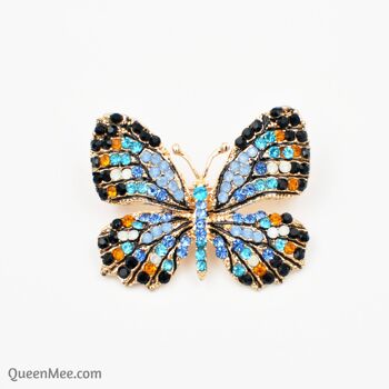 Broche Papillon en Cristal - Or 4