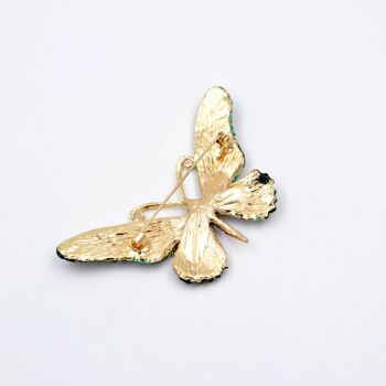 Grande Broche Papillon en Cristal - Rose 3