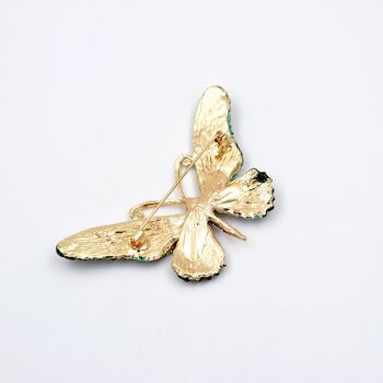 Grande Broche Papillon en Cristal - Bleu 4