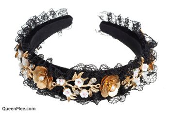 Bandeau Bijoux Noir avec Perles 3