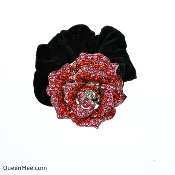 Chouchou Diamante Floral - Rouge 3