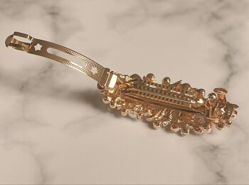 Barrette Perle avec Cristal - Or Rose 3