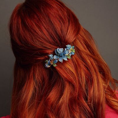 Blaue Kristall-Haarspange