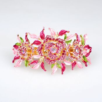 Barrette à Cheveux Cristal Grande Rose - Rose 3