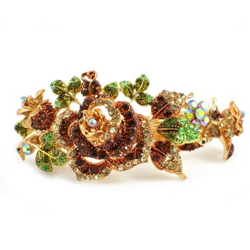 Barrette Fleur avec Diamant - Rouge 7