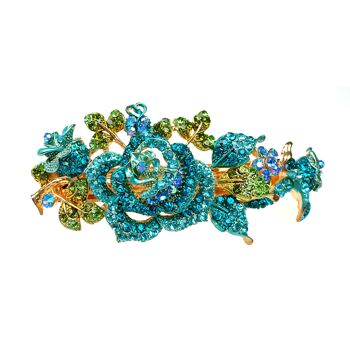 Barrette Fleur avec Diamant - Rouge 8