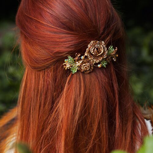 Brown Hair Clip Rose