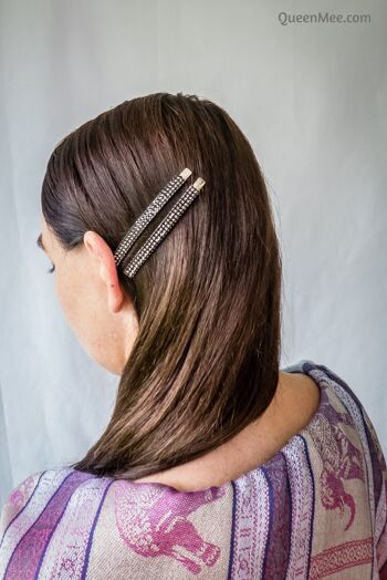 Barrettes Diamante Large - Bleu 3