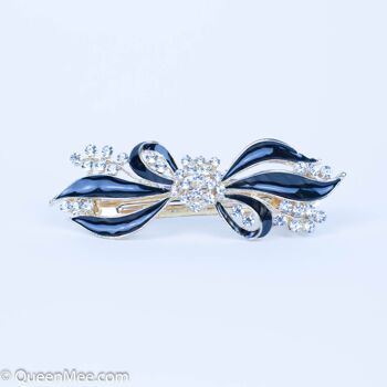 Barrette Noeud avec Diamant - Violet 5