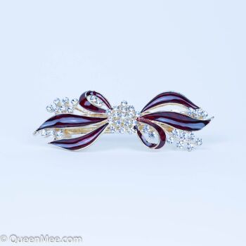 Barrette Noeud avec Diamant - Violet 6