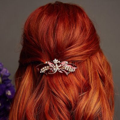 Barrette Papillon avec Émail - Rouge