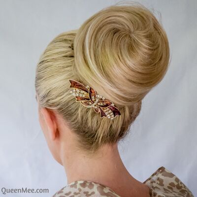 Butterfly Hair Clip with Enamel - Brown
