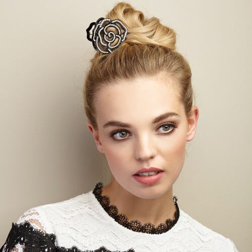 Flower Hair Claw with Diamante